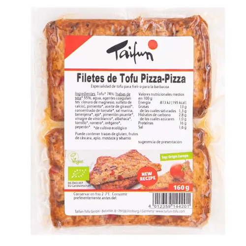 Filete de tofu sabor pizza