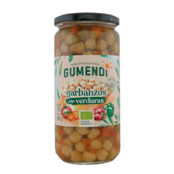 Garbanzos con verduras en conserva