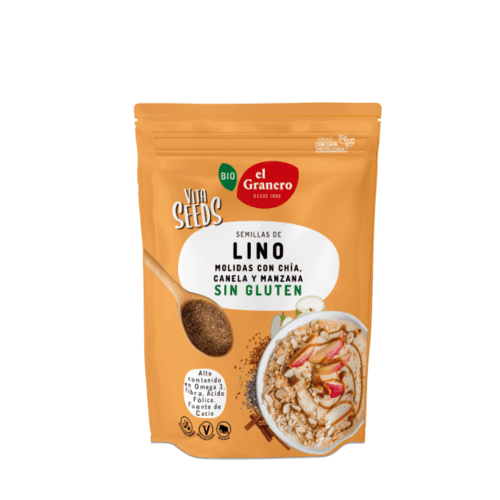 Semillas de lino molido con manzana y canela