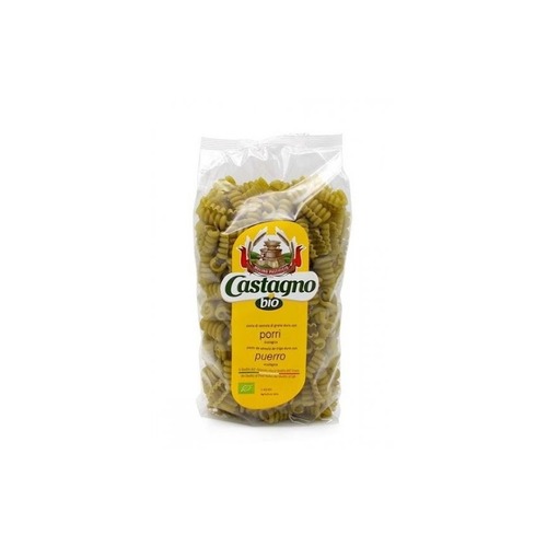 Pasta "rizos" con puerro