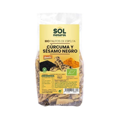 Palitos de espelta con cúrcuma y sésamo negro
