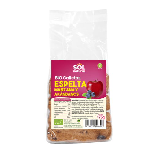 Galletas de espelta con manzana y arándanos