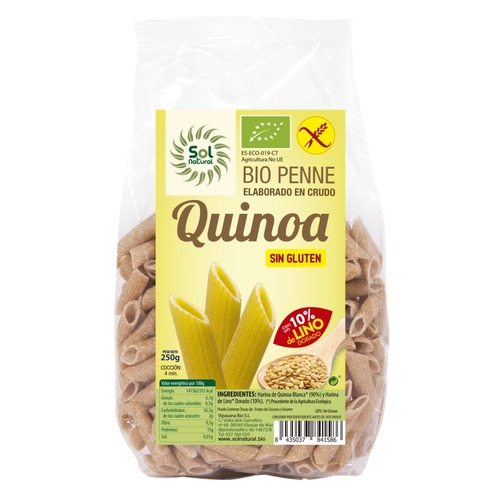 Penne De Quinoa Con Lino Sin Gluten